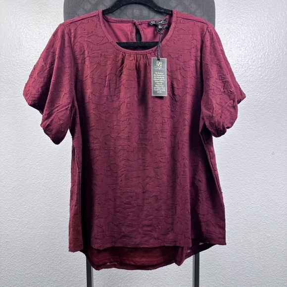 DG2 by Diane Gilman Clipped Jacquard Knit Hi-Low Size L - Picture 2 of 8